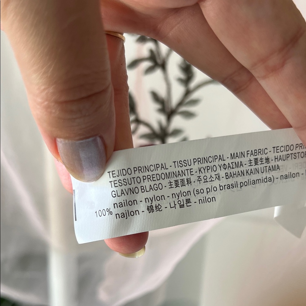 Zara Sheer Floral Embroidered Blouse - Pink and green S - Picture 6 of 10